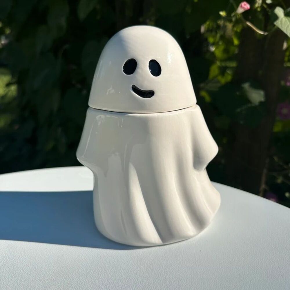 Cute Ghost Halloween Kitchen Treat or Candy Canister Jar